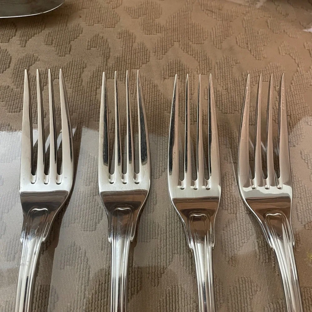 Lenox Monticello 18/8 Stainless Steel Dinner Forks Thomas Jefferson Set of 4